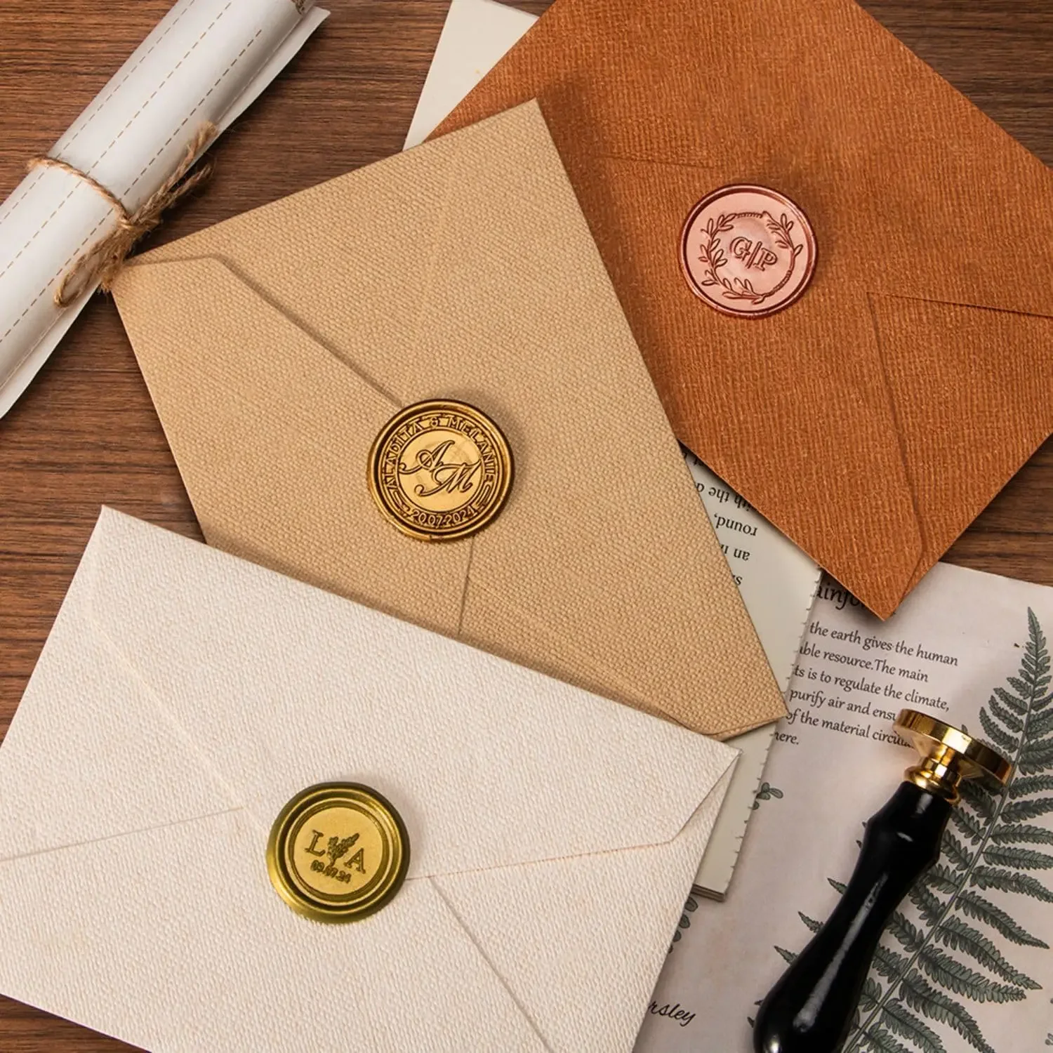 カスタムワックススタンプキット,封筒シール,結婚式の装飾,パ - Wax Seal Letter Kit のレビューと価格