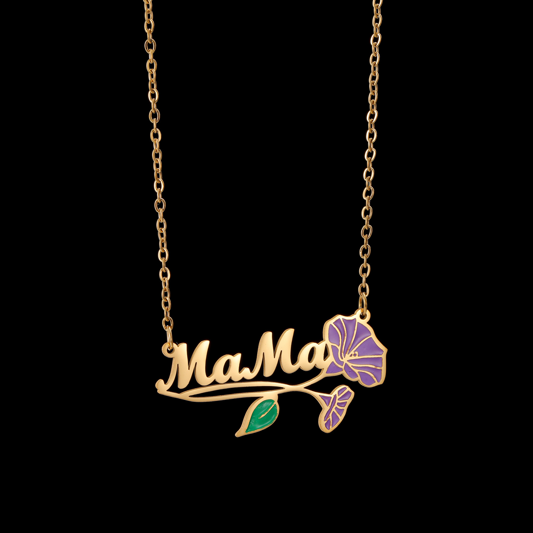 Acheerup パーソナライズされた名前 UV 印刷カラー - Birth Flower Necklace のレビューと価格
