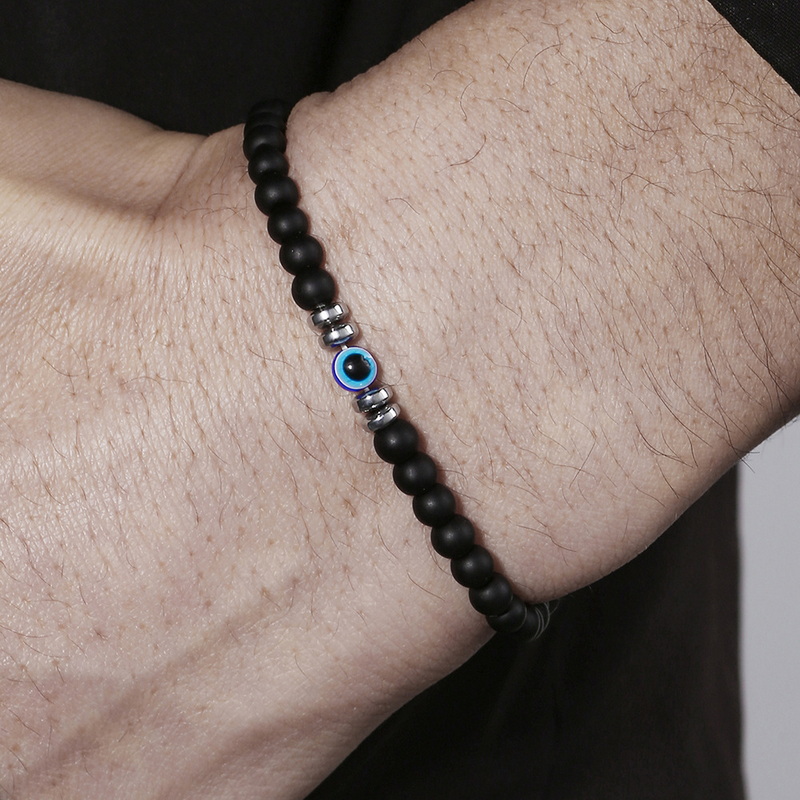 トレンディな 4 ミリメートル黒曜石ヘマタイト天然タイガーア - Coordinates Bracelet のレビューと価格