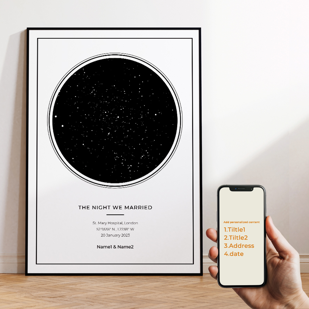 現代風カスタムパーソナライズ夜空星図ウォールアートキャンバス - Custom Map Poster のレビューと価格