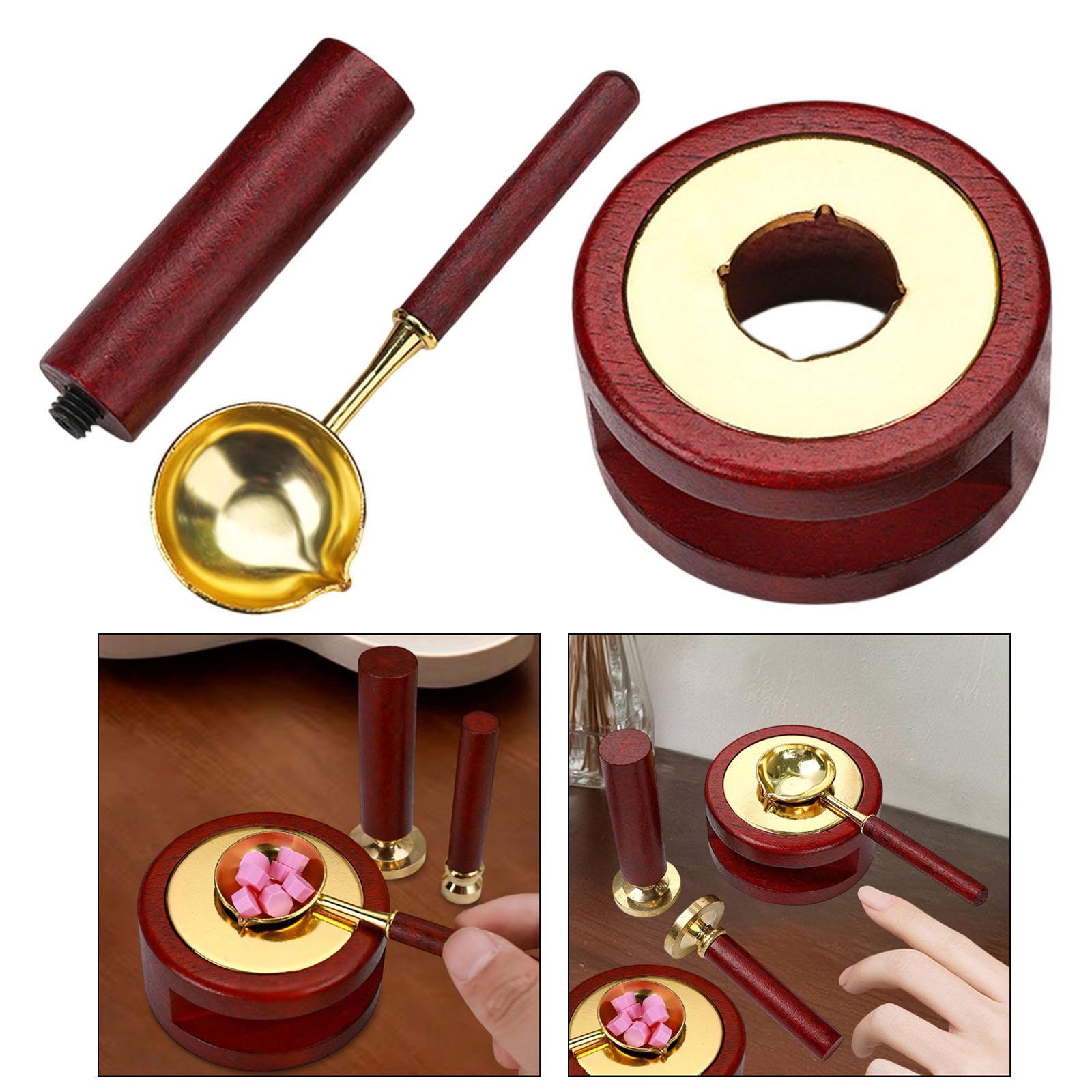 ワックスシールスタンプセット封筒シーリングツール木製スプーン - Wax Seal Letter Kit のレビューと価格