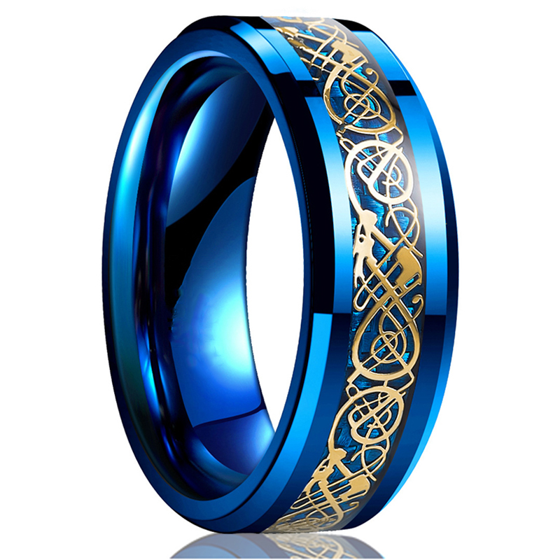 ファッション 8 ミリメートルメンズステンレス鋼ケルトドラゴ - Initial Ring Custom のレビューと価格