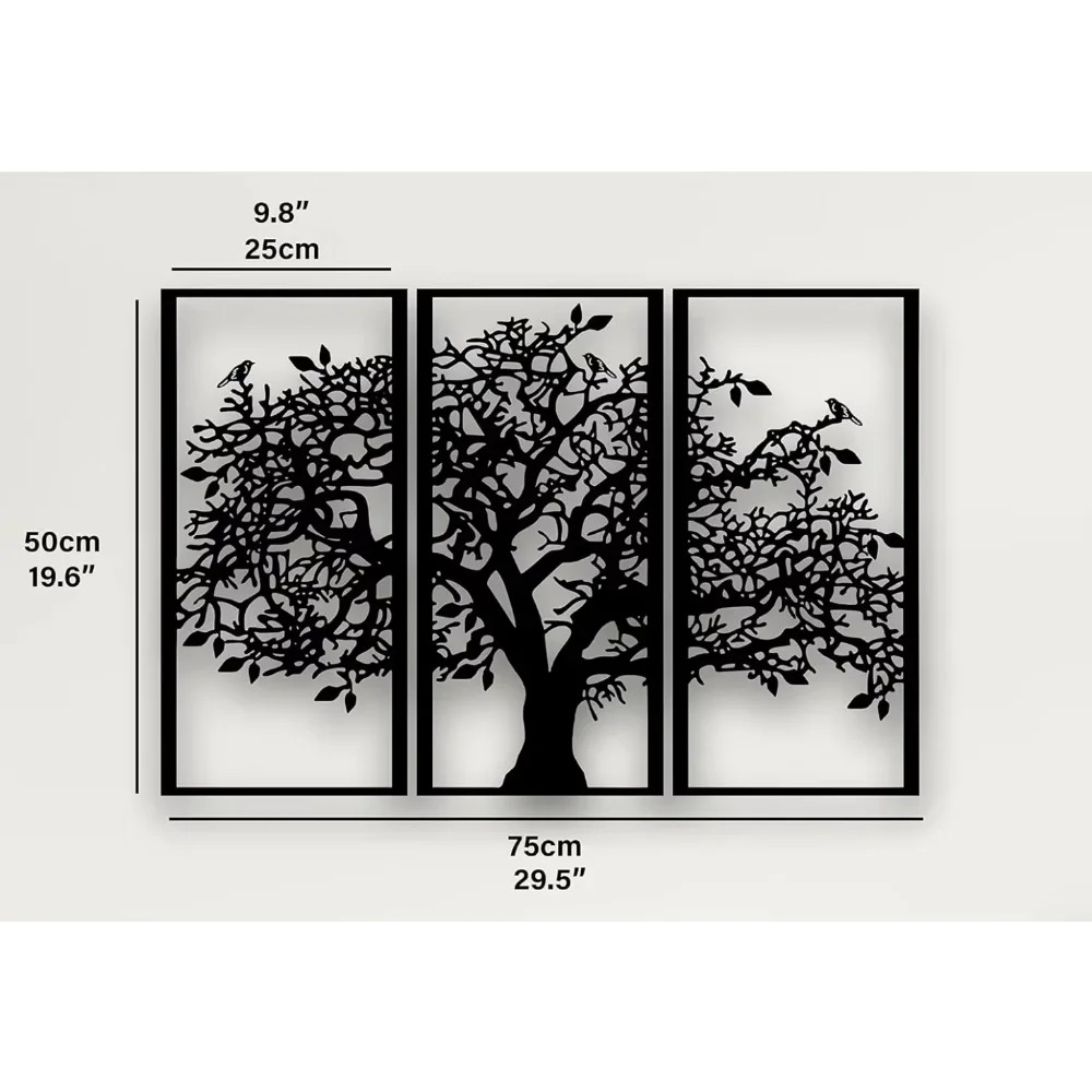3個の家系図メタルウォールデコレーション – 生命の樹アイア - Family Tree Print のレビューと価格