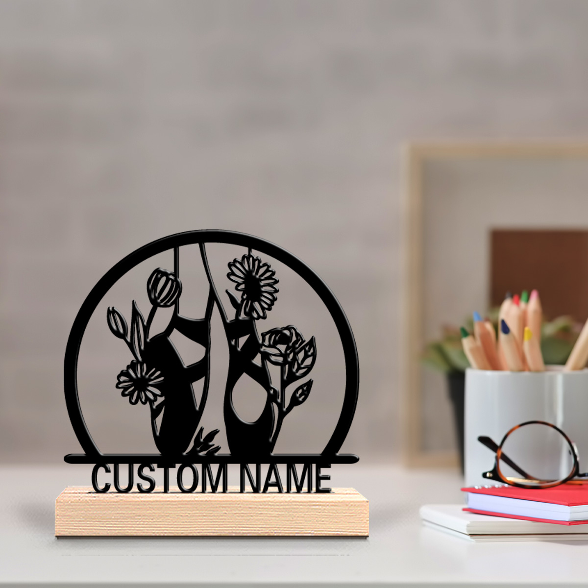 1個の美しいパーソナライズされたバレエシューズ、ダンス愛好家 - Engraved Wood Frame のレビューと価格