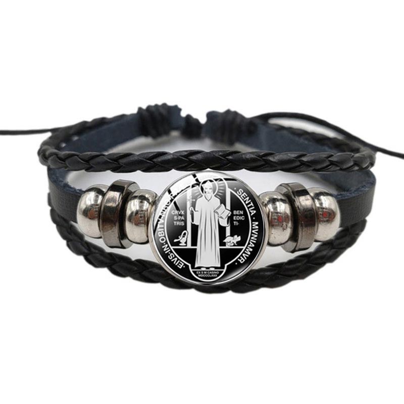 カトリック聖ベネディクト悪魔払い革ブレスレット保育園聖ベネデ - Coordinates Bracelet のレビューと価格
