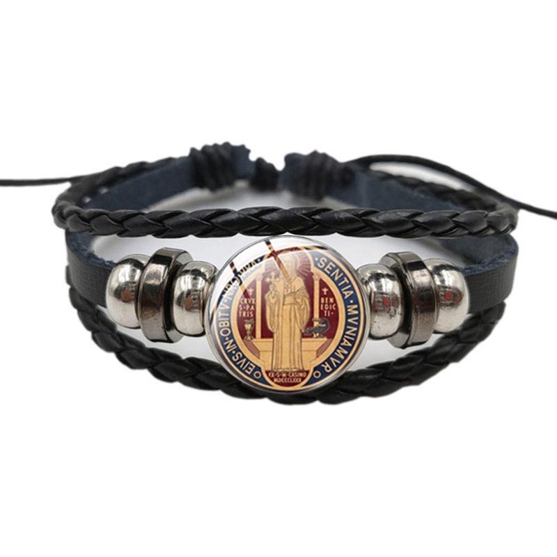 カトリック聖ベネディクト悪魔払い革ブレスレット保育園聖ベネデ - Coordinates Bracelet のレビューと価格