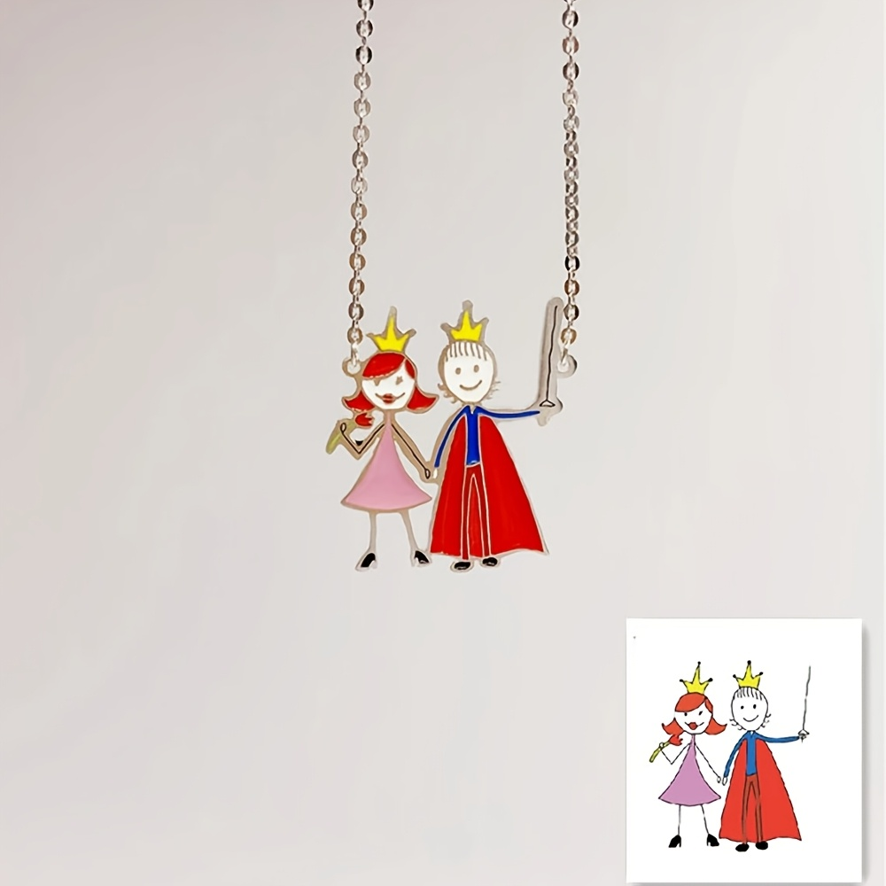 子供の絵画ペンダントお土産ジュエリーネックレスママベビー用ス - Name Necklace Custom のレビューと価格