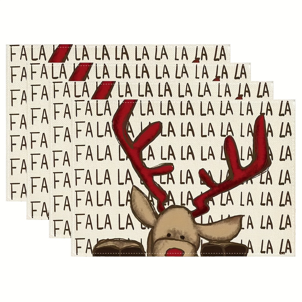 ピンクのクリスマスツリープリントプレースマットかわいい雪の結 - Family Tree Print のレビューと価格