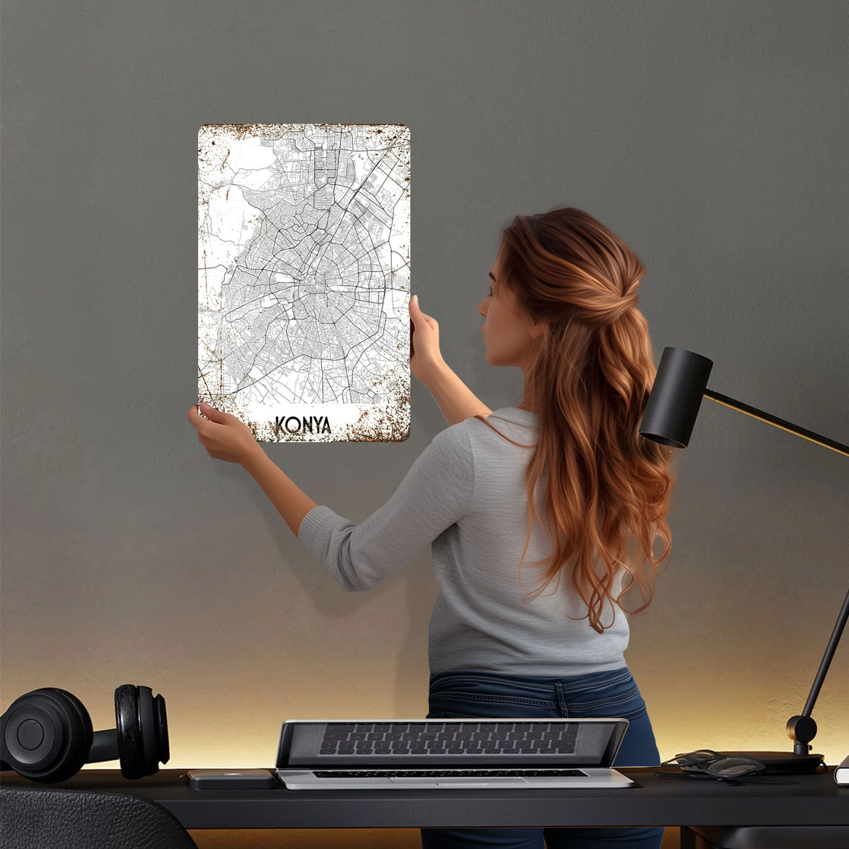 コニア-都市地図のブリキの看板,パーソナライズされた金属の看 - Custom Map Poster のレビューと価格