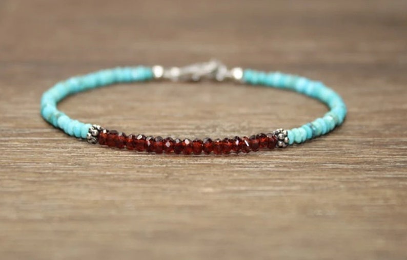 ガーネット & ビューティーターコイズブレスレット、ターコイ - Coordinates Bracelet のレビューと価格