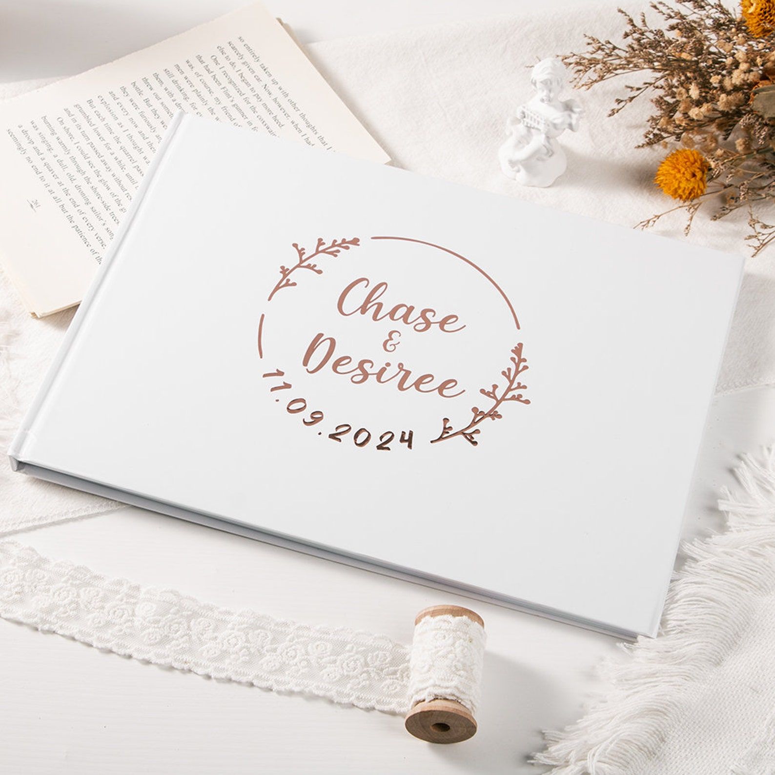 カスタム結婚式のゲストブック パーソナライズされたゲストブッ - Custom Photo Book のレビューと価格