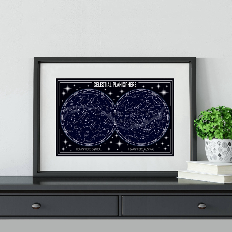天体planisphereマップキャンバスポスター幾何学的ミ - Custom Star Map のレビューと価格
